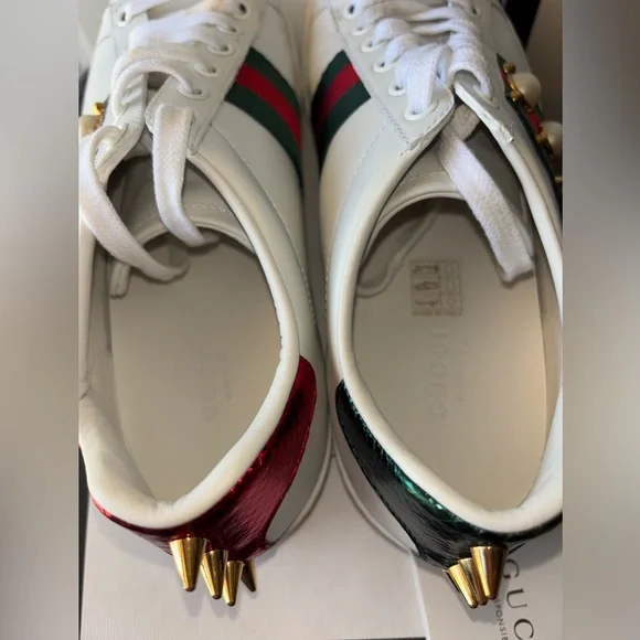 Gucci Ace pearl studded sneakers size 37.5 EU - Picture 8 of 10
